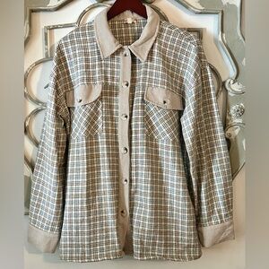 Hem & Thread Plaid Shirt Jacket Size L